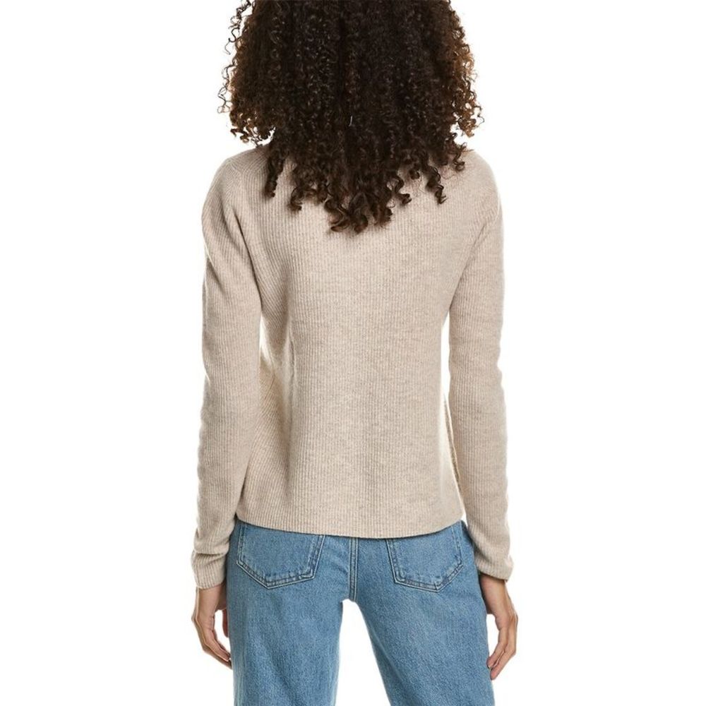 Forte Cashmere Rib Zip Mock Cashmere Sweater - Picture 2 of 3